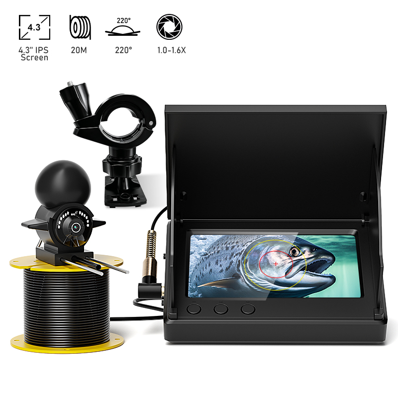 Fishing Camera - เครื่องหาปลาแบบพกพา LCD ขนาด 4.3 นิ้ว, กล้องตกปลาใต้น้ำลึก