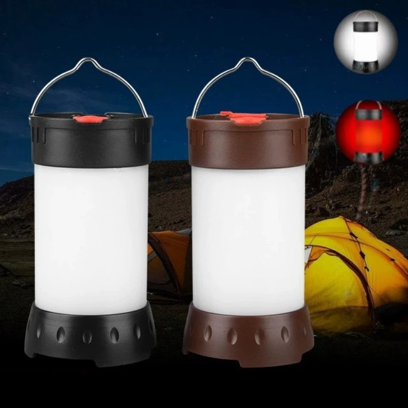 Fish Finder Charger - แม่เหล็กแบบพกพาสีขาวสีแดง Camping โคมไฟความสว่าง 5 ระดับแขวนเต็นท์ USB