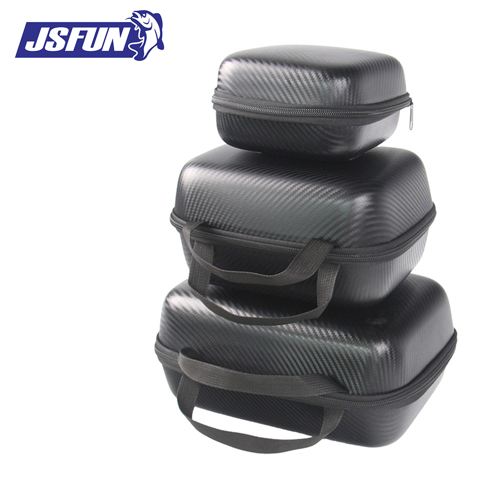 Fish Finder Case - JSFUN กระเป๋าใส่รอกตกปลา S/M/L PU ลายทวิลล์ โฟมกันกระแทก