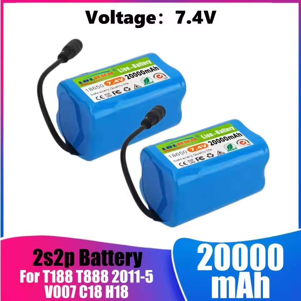 Fish Finder Charger - 7.4V 20000mAh แบตเตอรี่พร้อมเครื่องชาร์จ USB สำหรับ T188