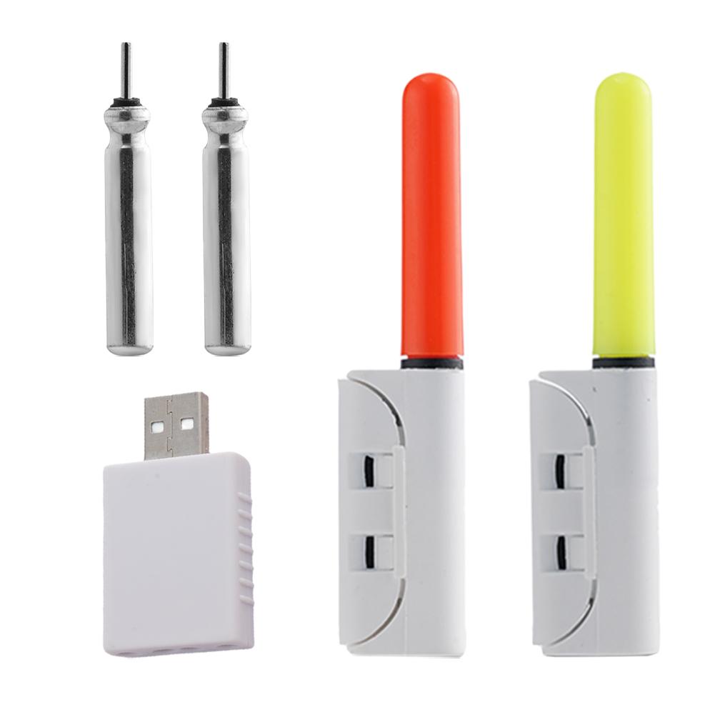 Fish Finder Charger - ไฟ LED สำหรับตกปลาตอนกลางคืน แบบหนีบปลายคันเบ็ด พร้อมแท่งไฟเรืองแสง ชุดชาร์จแบตเตอรี่แบบ