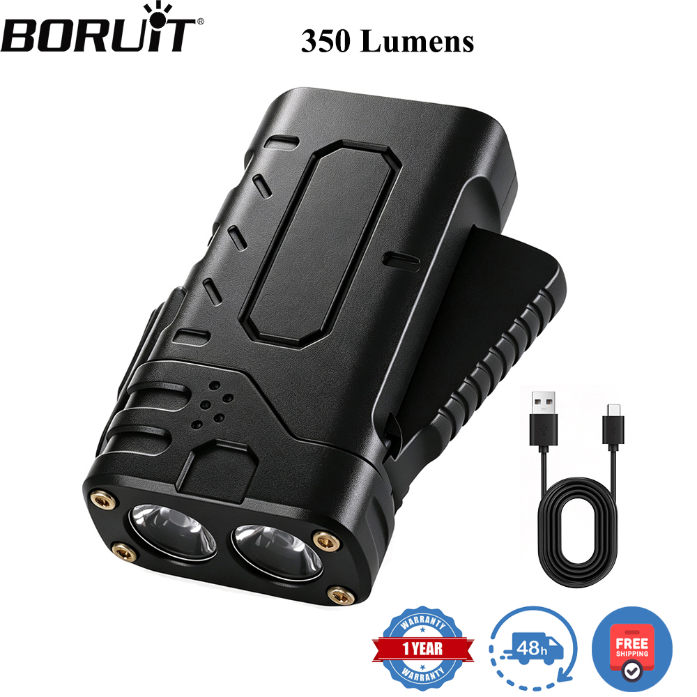 Fishing Light - BORUIiT ไฟฉาย LED แบบหมุนมือ EDC ชาร์จไฟผ่าน