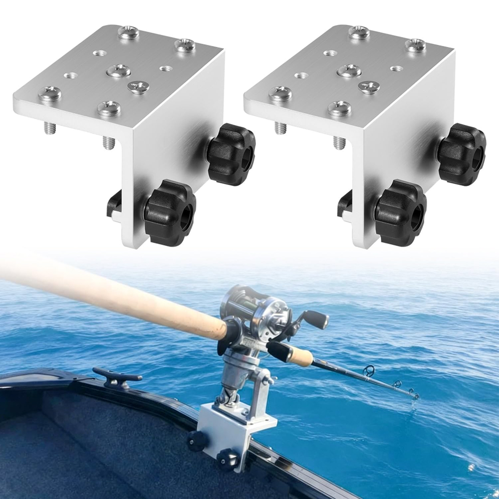 Fish Finder Mount - แพ็คคู่ 90 ° ขายึดรางติดตั้งบนขอบเรือสำหรับที่วางคันเบ็ด, ดาวน์ริgger, เครื่องหาปลา