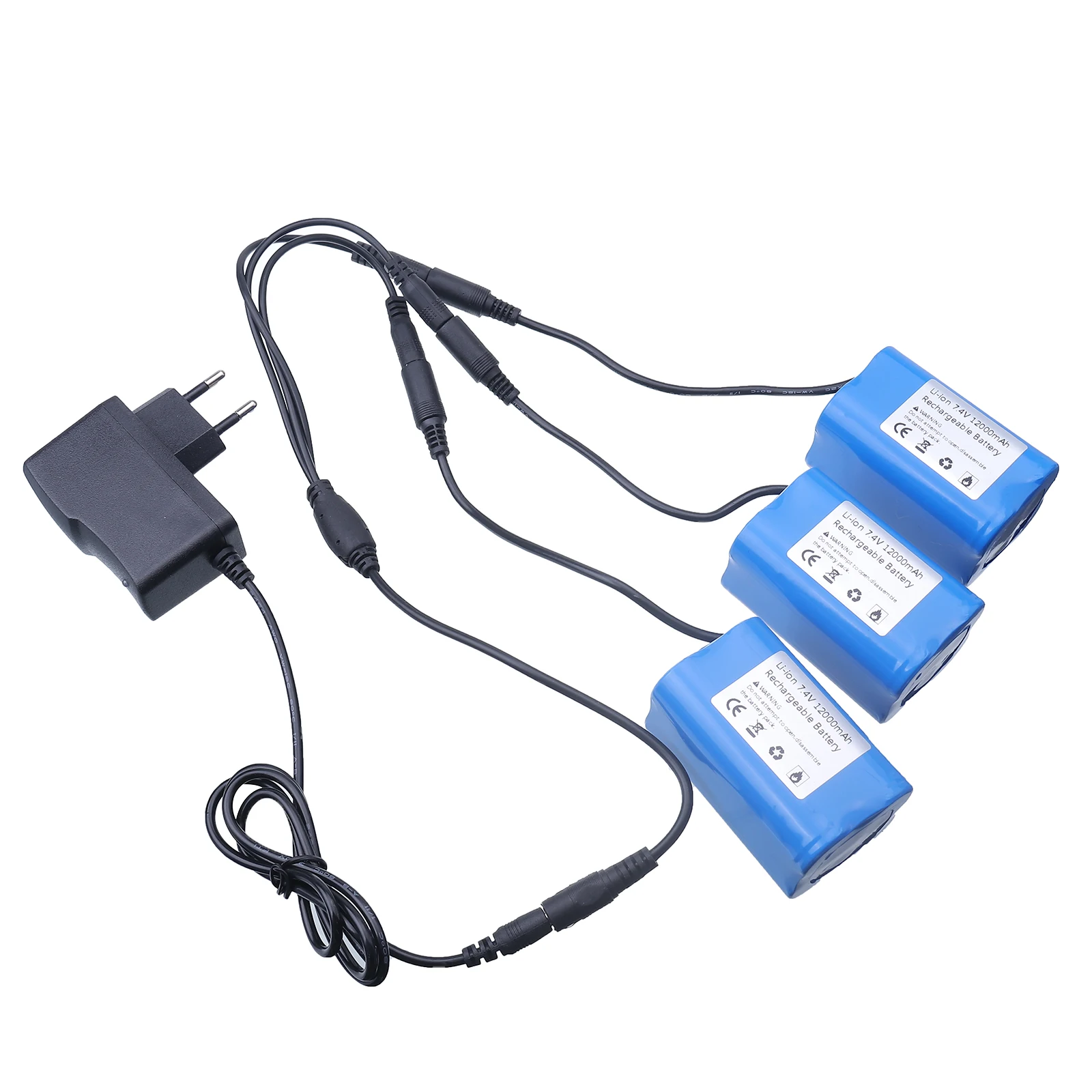 Fish Finder Charger - 7.4V 12000mAh แบตเตอรี่พร้อมเครื่องชาร์จ USB สำหรับ T188