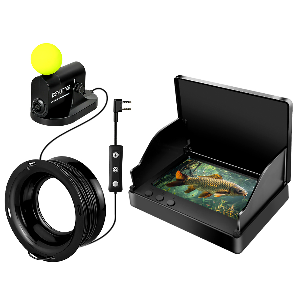 Fish Finder - เครื่องหาปลาใต้น้ำแบบพกพาใหม่พร้อมระยะตรวจจับ 0.6-30 ม. แบตเตอรี่ลิเธียมจอแสดงผล LCD/LED ตำแหน่งลูกบอลลอยอัตโนมัติ