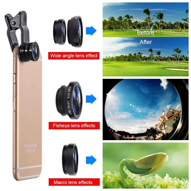 เลนส์กล้อง 3in1 ฟิชอาย มุมกว้า - Fishing Camera บทวิจารณ์และราคา